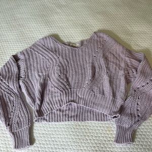 Violet Cropped Knit-Sweater